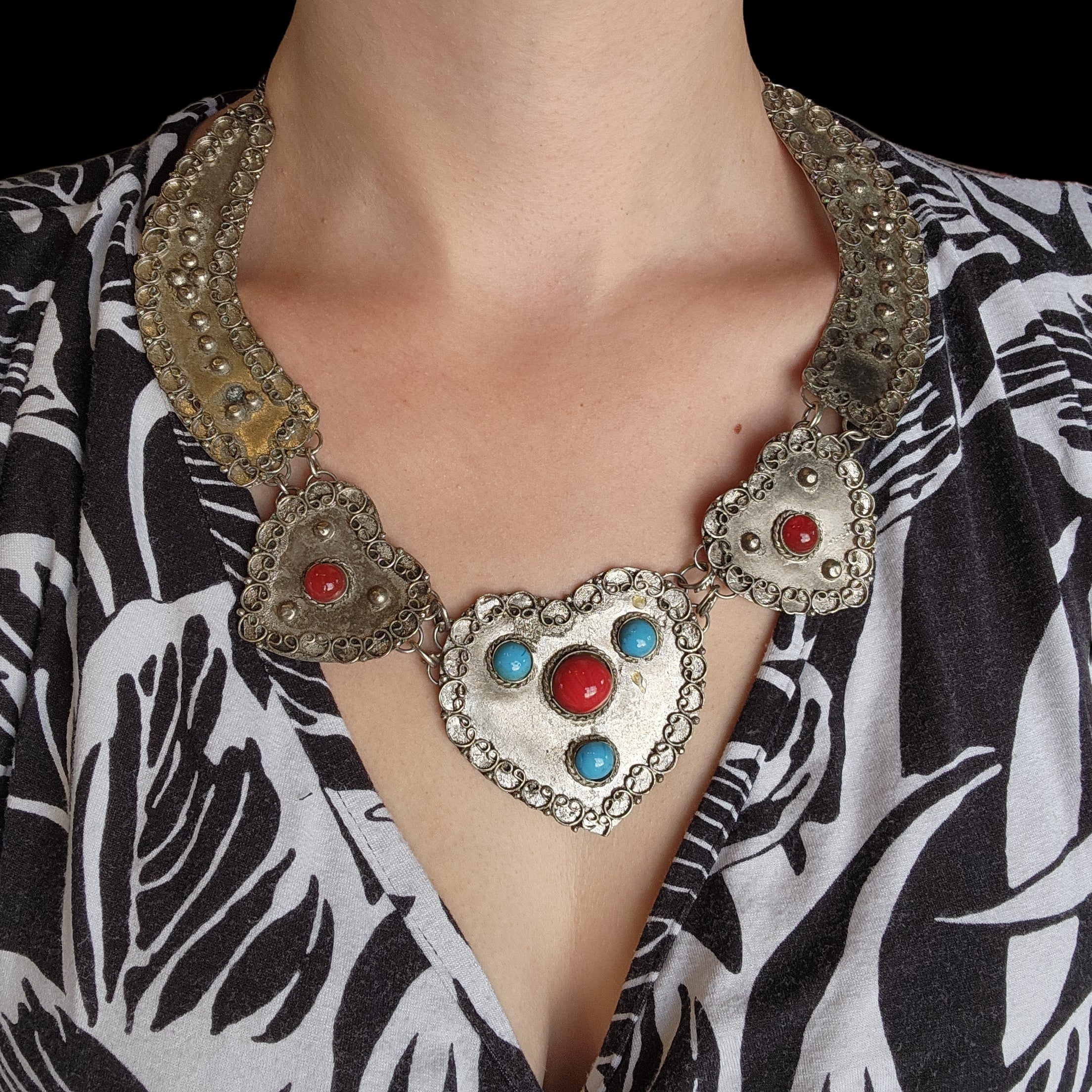 Silver Western Statenent Necklace