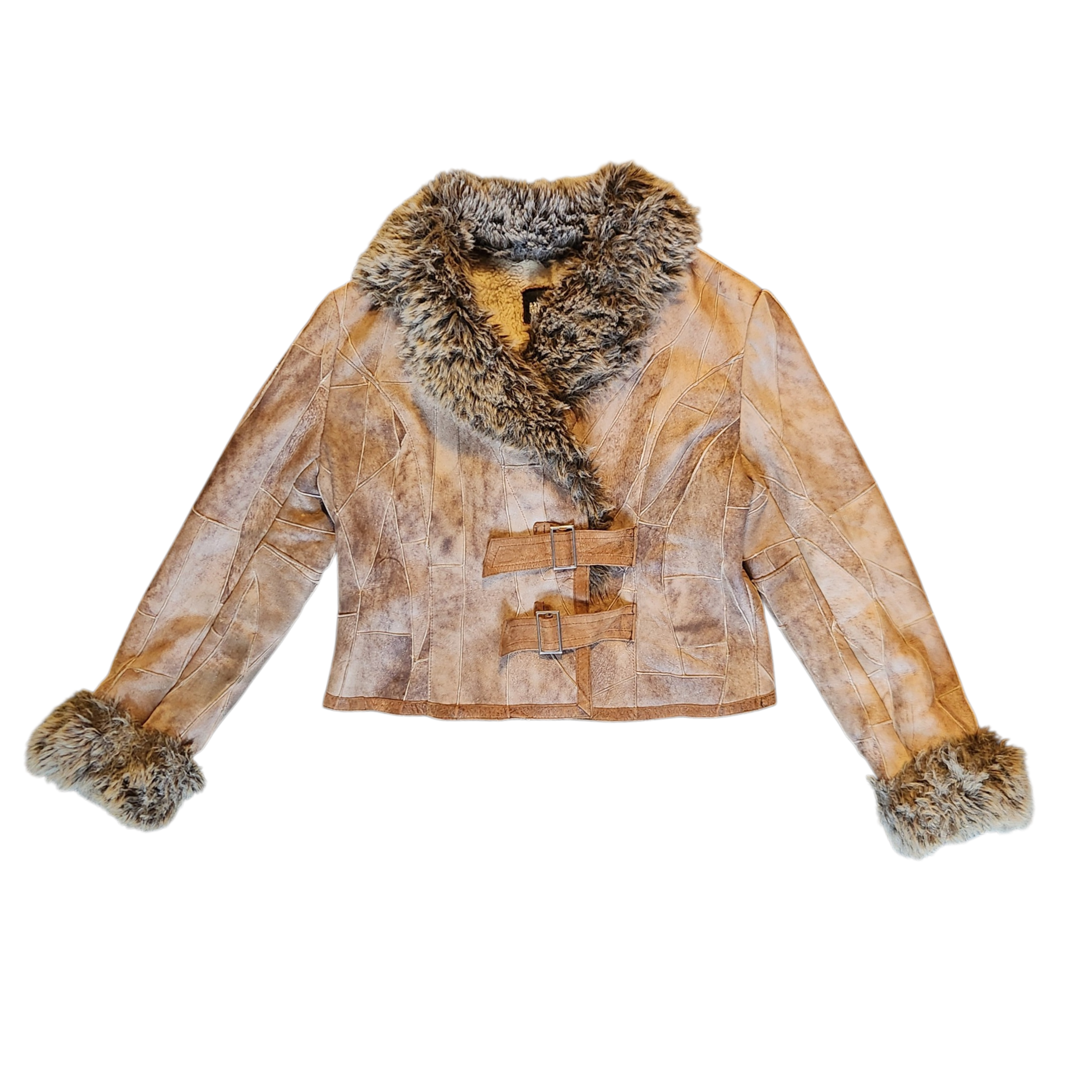 Belted Faux Fur Jacket (M)