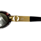 Vintage Gianni Versace Sunglasses Oval Tortoiseshell Gold Medusa