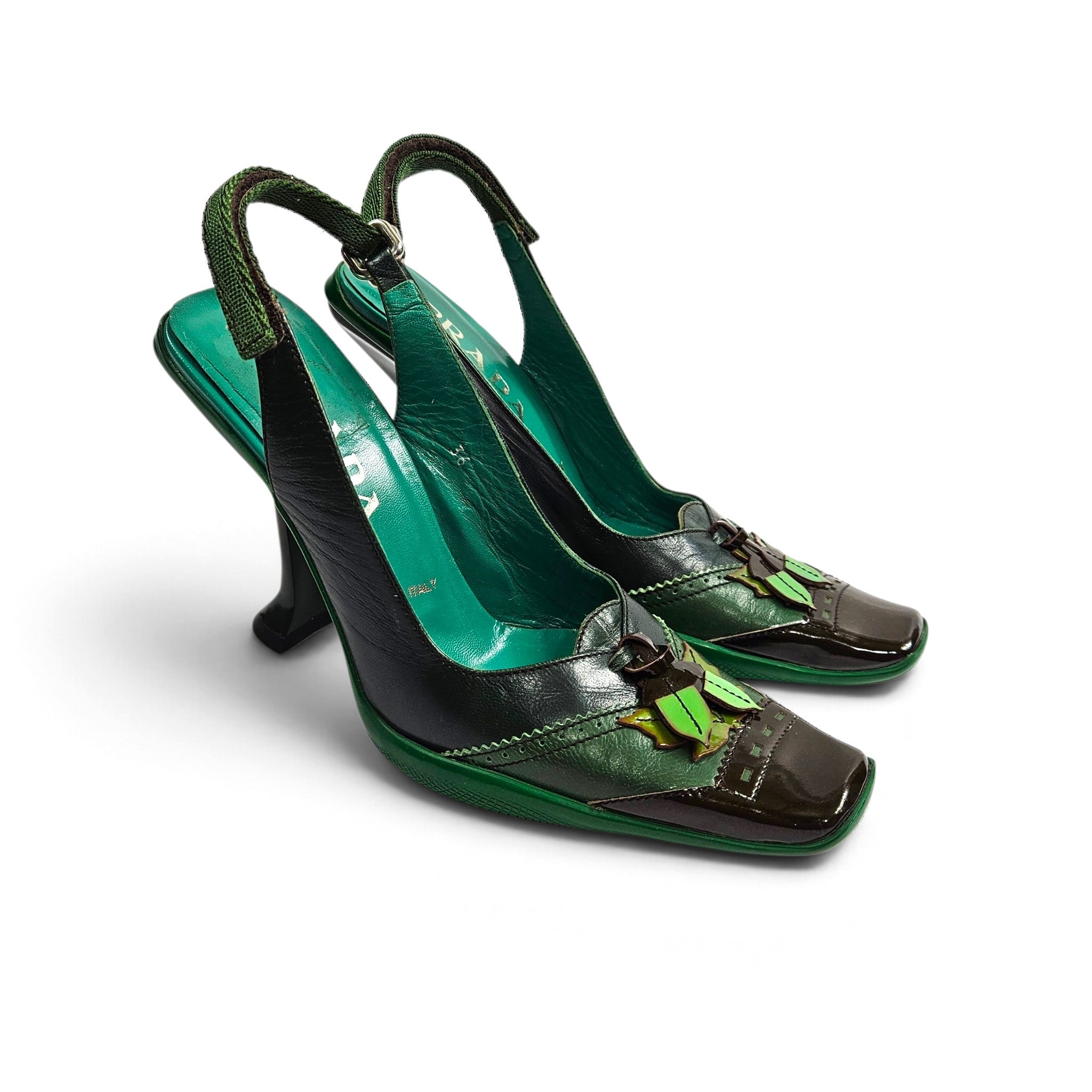Vintage Prada 99" Foliage Heels - (6)