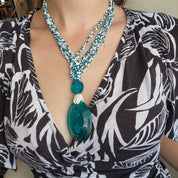 Beachy Blue Beaded Necklace