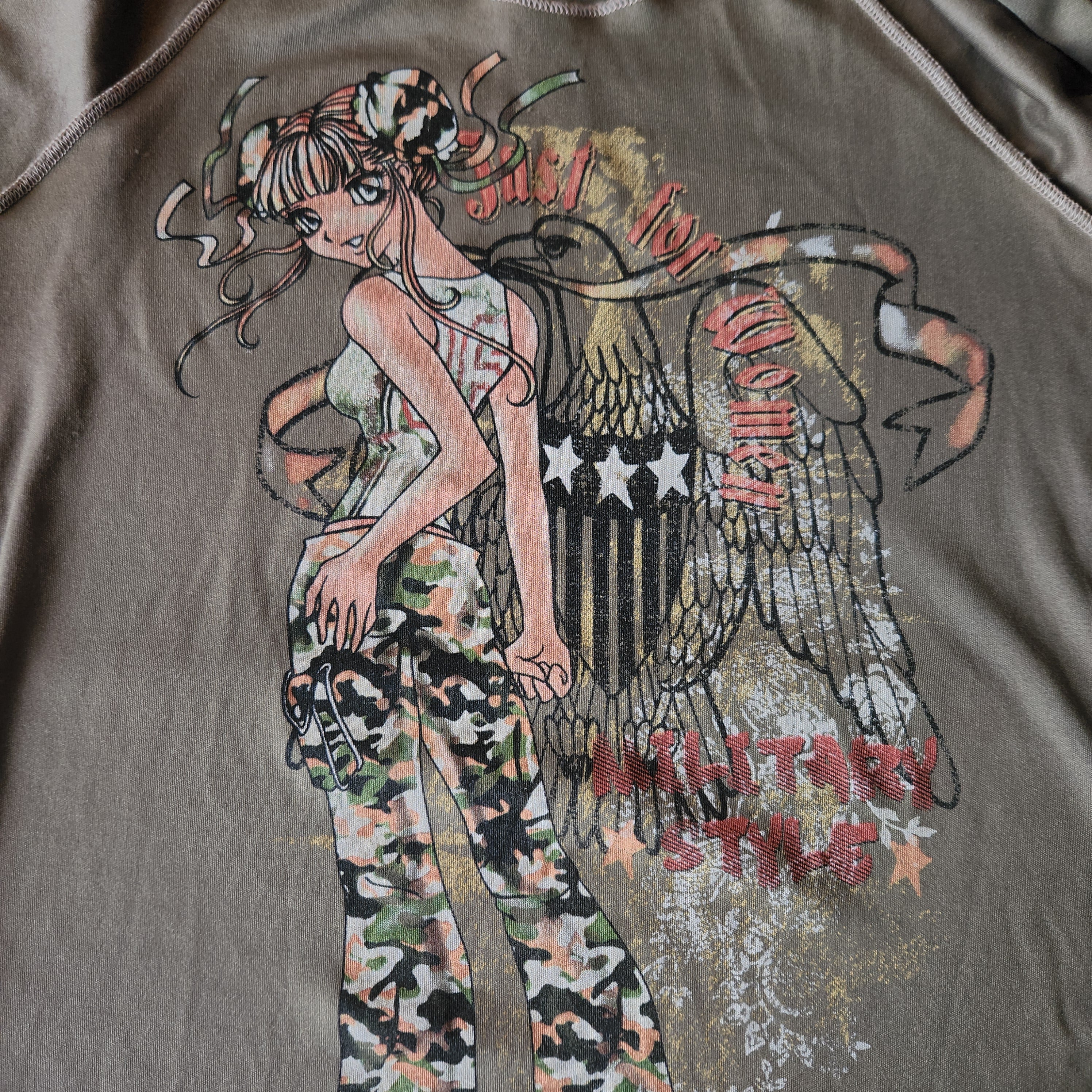 Military Girl Manga Graphic Top (S)