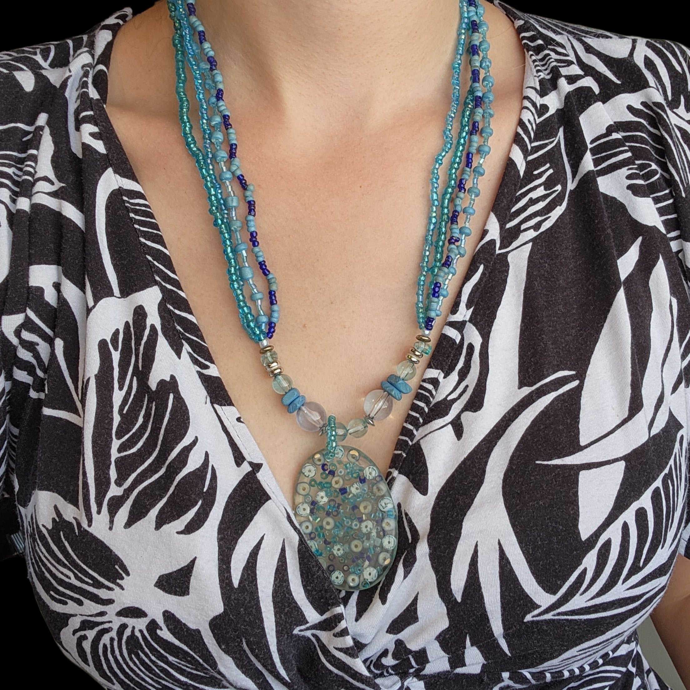 Blue Beaded Necklace
