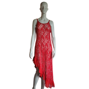 90s Red Lace Slip Dress (XXL)