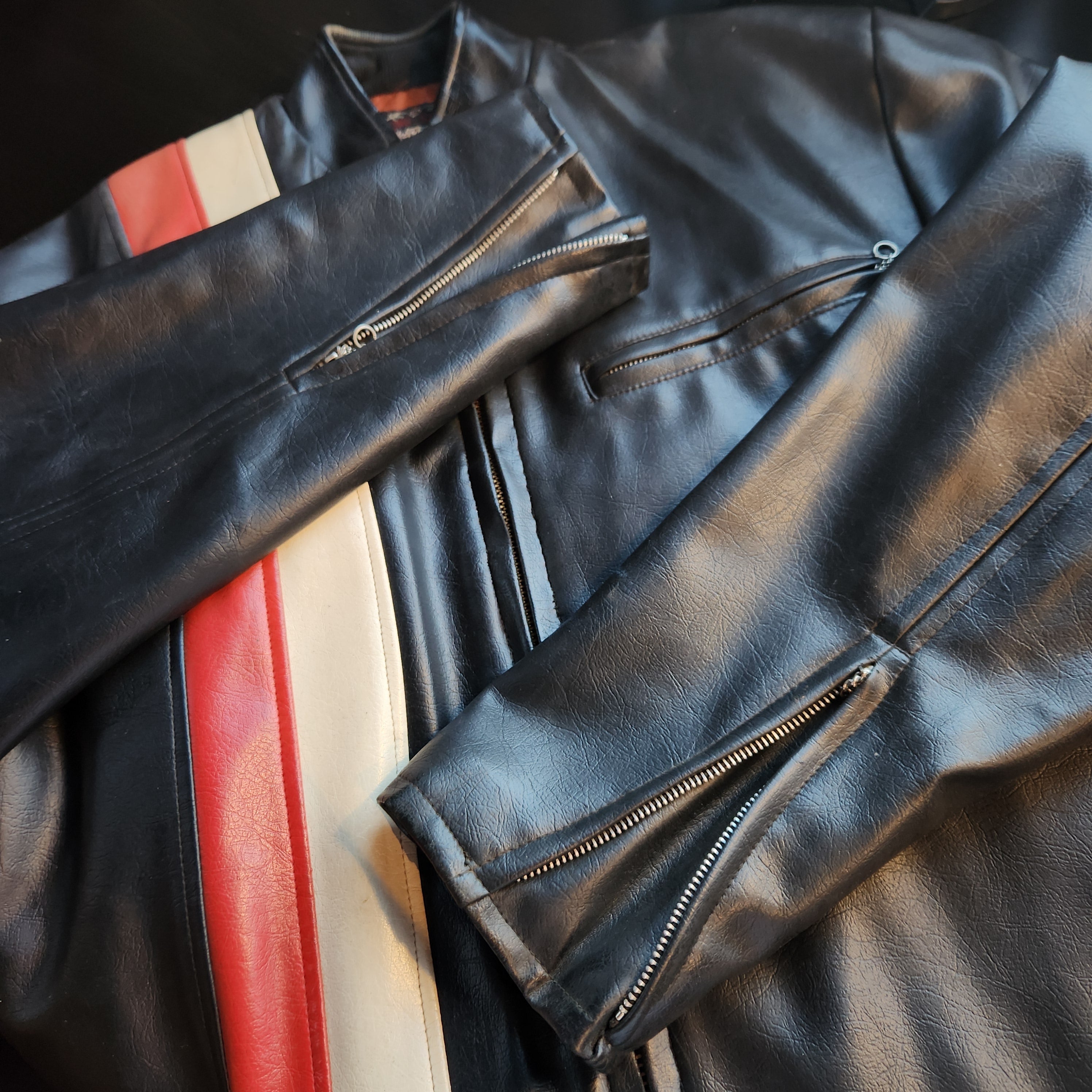 Vintage Leather Racing Jacket (L)