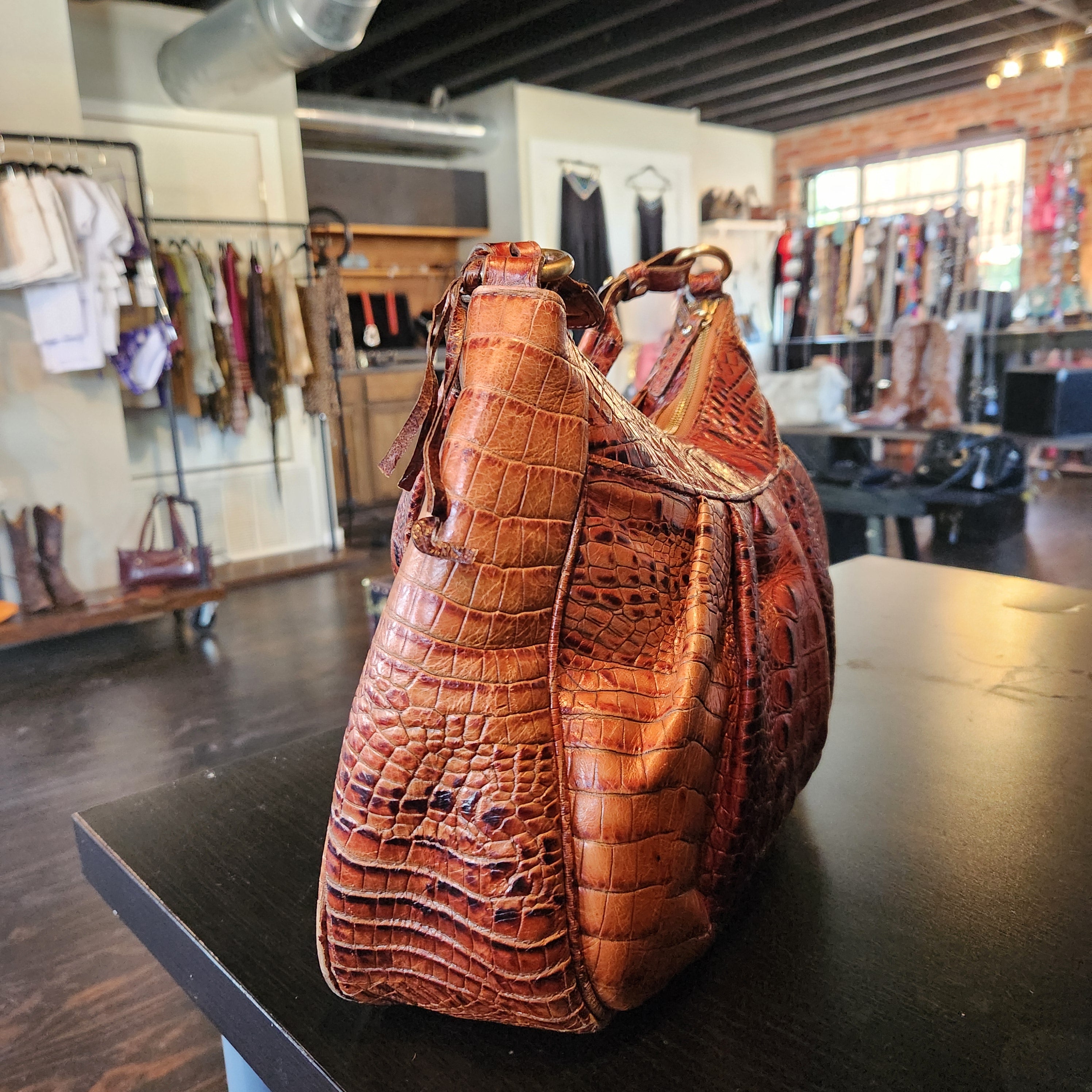 Brahmin unique leather purse Holy Thrift