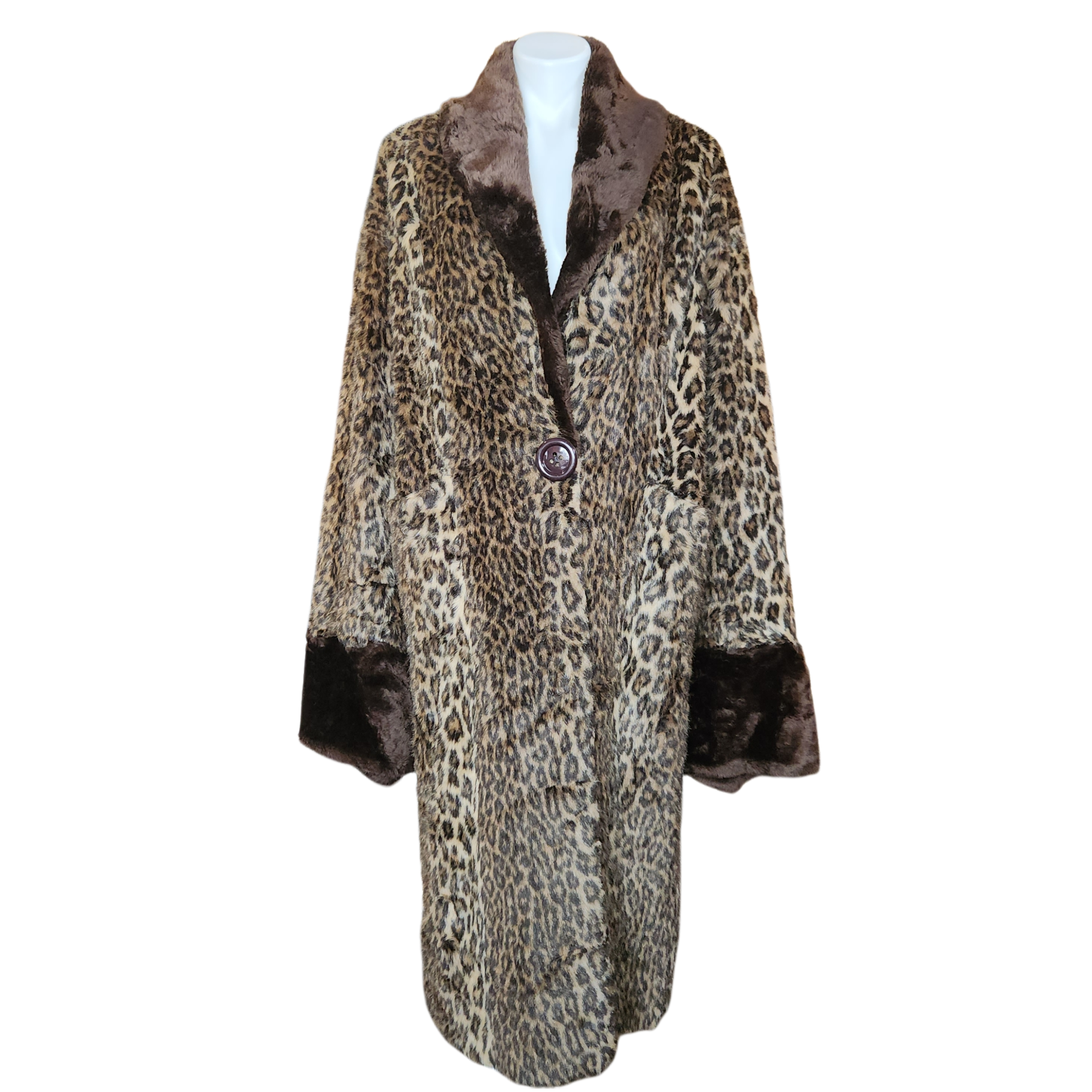 Chocolate Cheetah Trench (L/XL)
