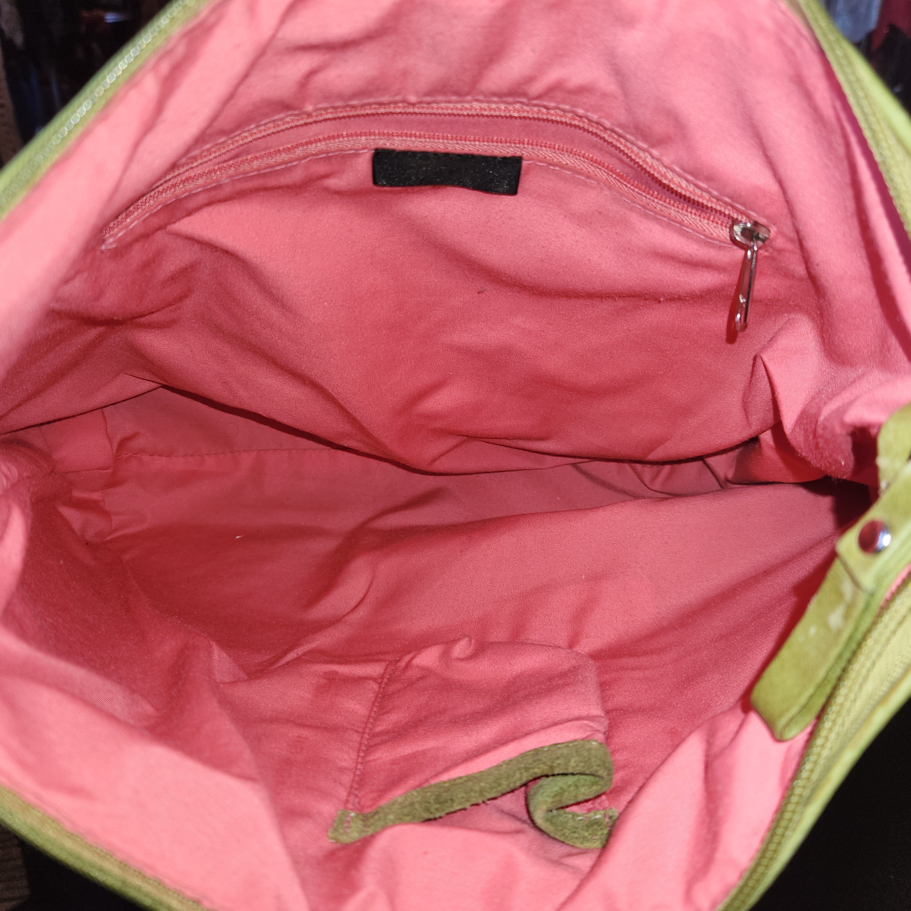 Slime Green Leather Ruffle Bag