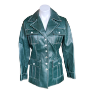 Forest Green Pleather Trench (M)