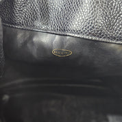 Vintage 90's Chanel Large Triple CC Bucket Bag Black Caviar Leather