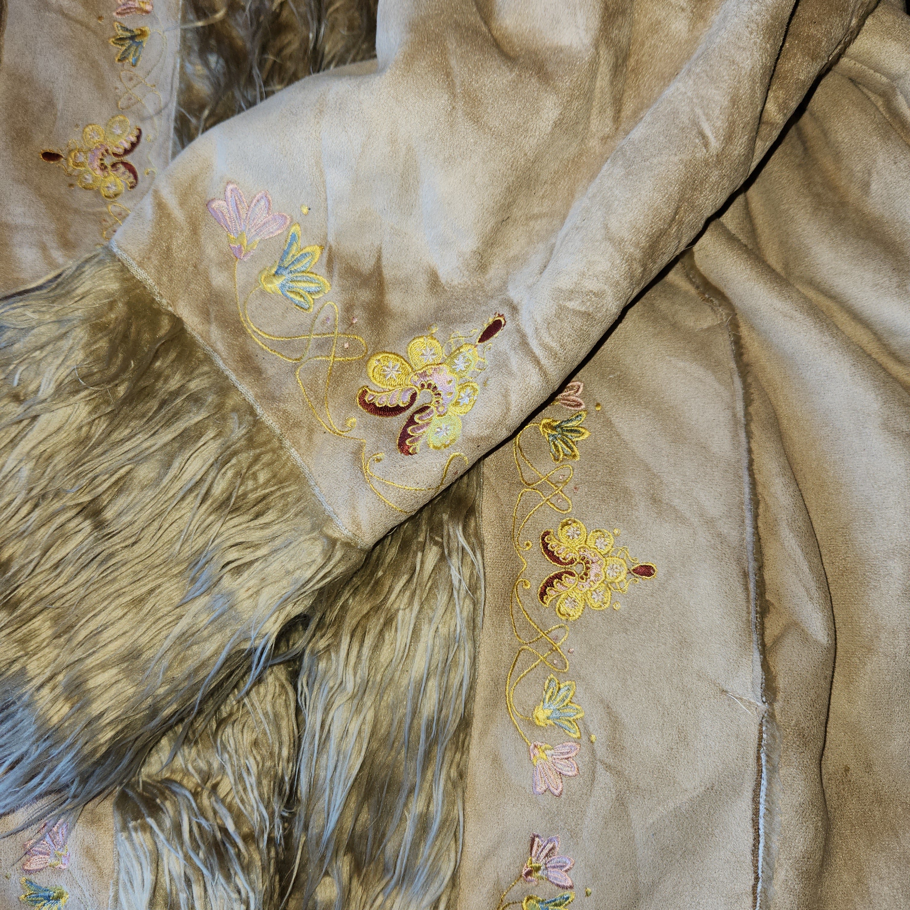 Tan Embroidered Penny Lane Coat (L/XL)