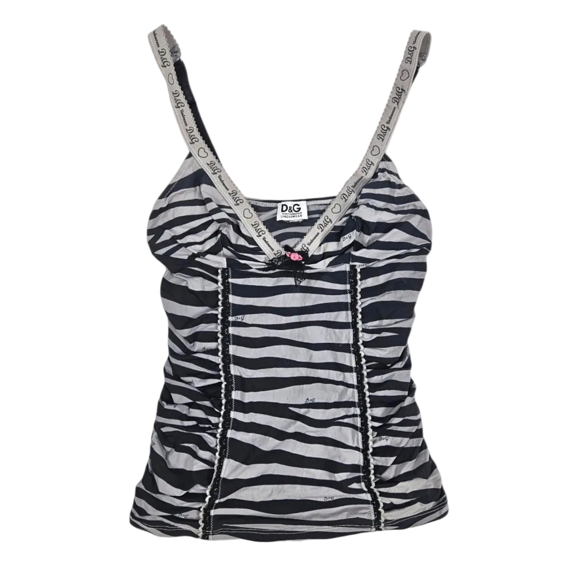 Vintage Y2K D&G Dolce & Gabbana Zebra Print Cami Top (XS)