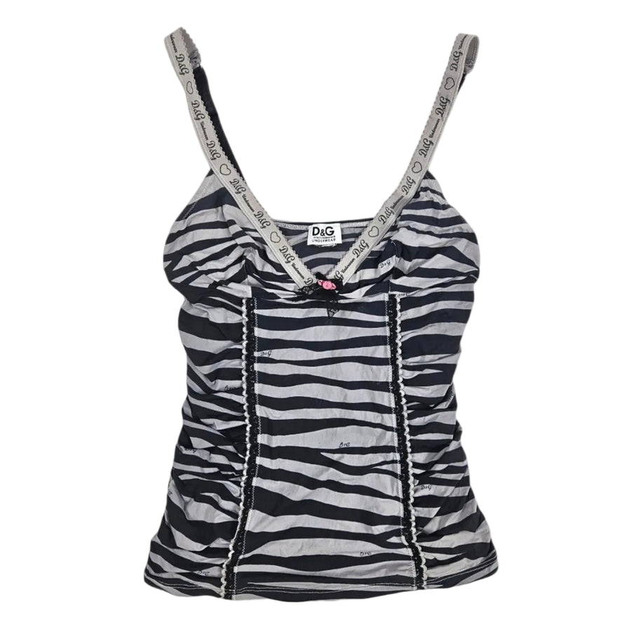Vintage Y2K D&G Dolce & Gabbana Zebra Print Cami Top (XS)