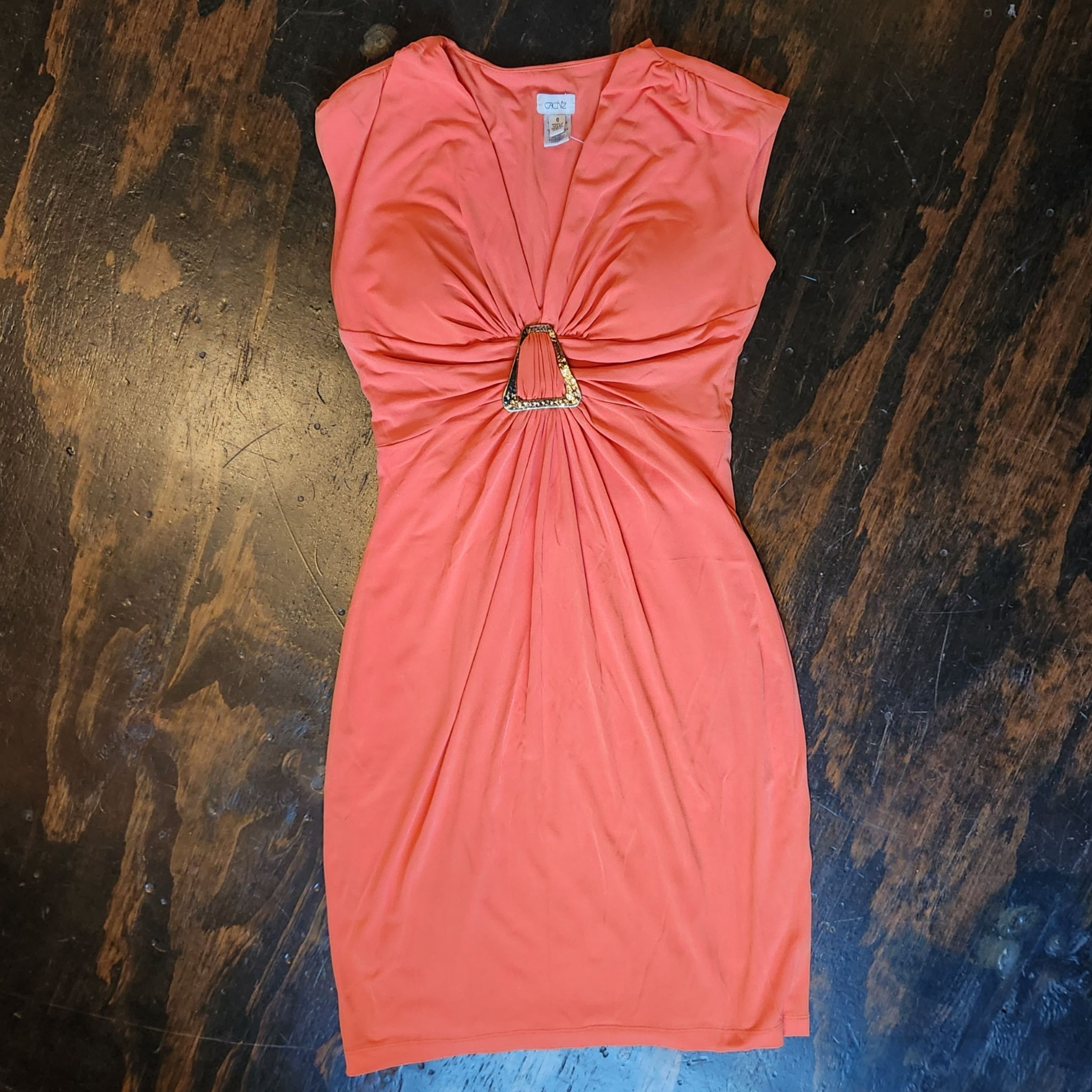 Orange Dreamsicle Body-con Midi Dress (M)