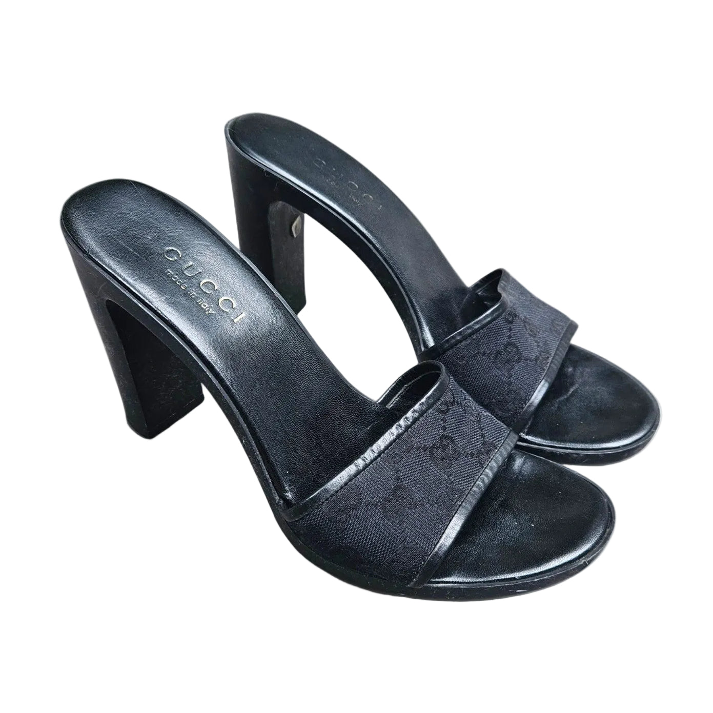 Vintage Gucci by Tom Ford Era Monogram Mule Heels (9.5)
