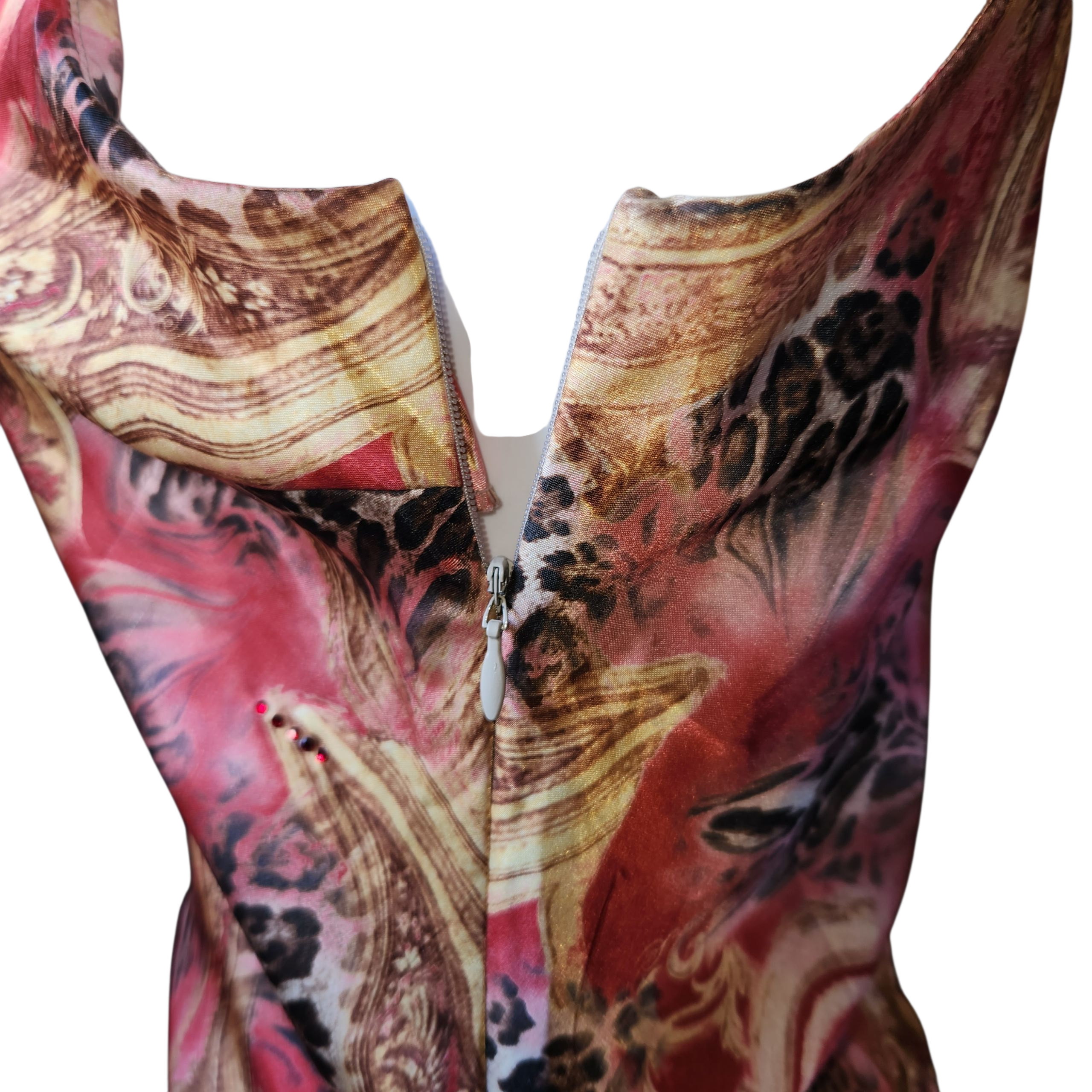 Floyd Red and Gold Midi Dress by Smith (M)