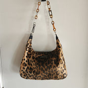 reworked chain handles Nine West bag color animal print