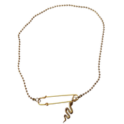 Safety Pin Snake Necklace
