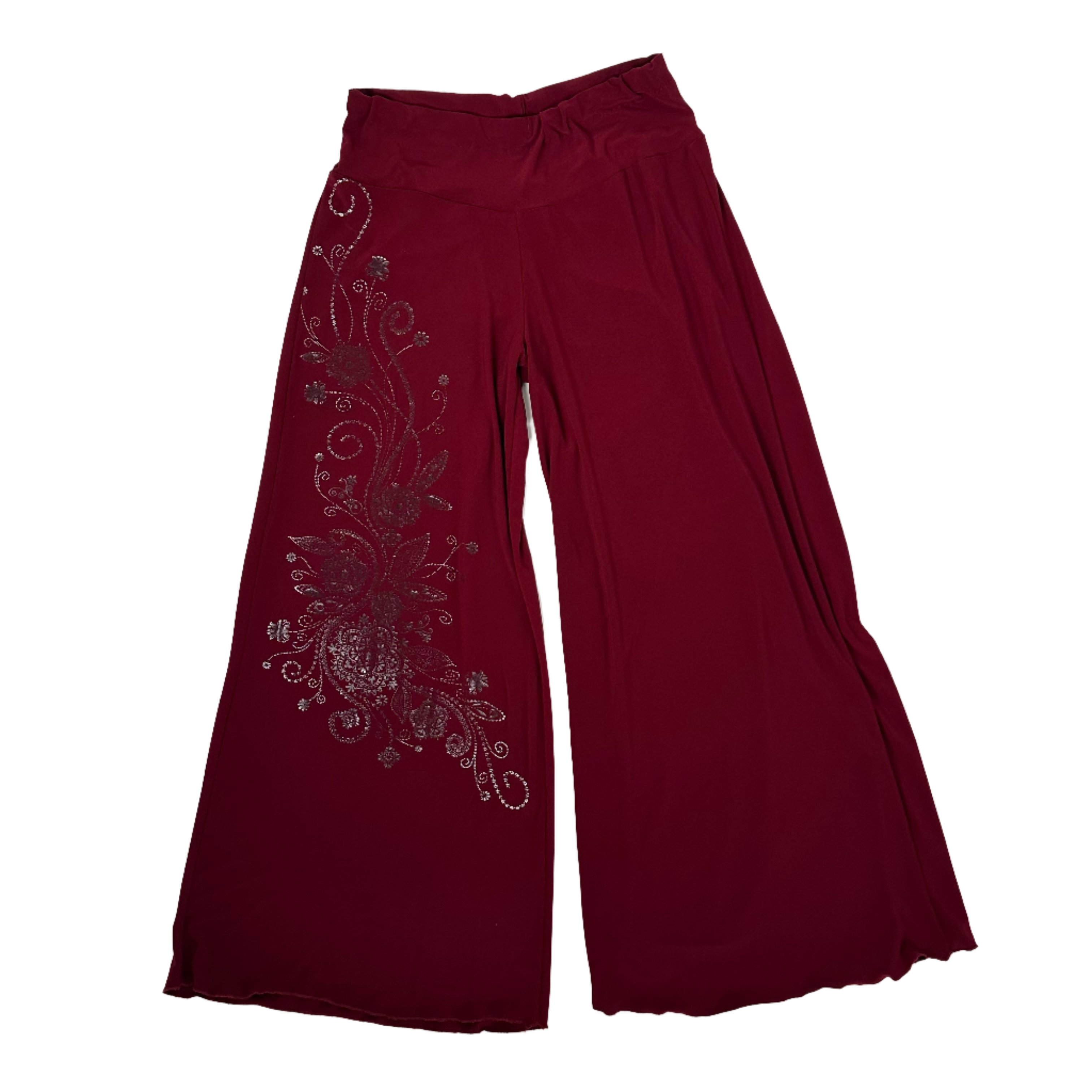 Y2K 00s Dark Red Wide Leg Pants (S)