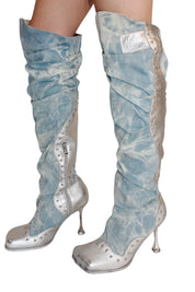 Light Blue Knee High Boots (5-13)