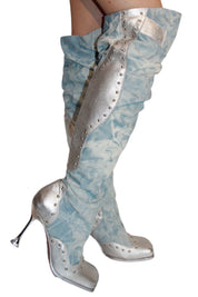 Light Blue Knee High Boots (5-13)