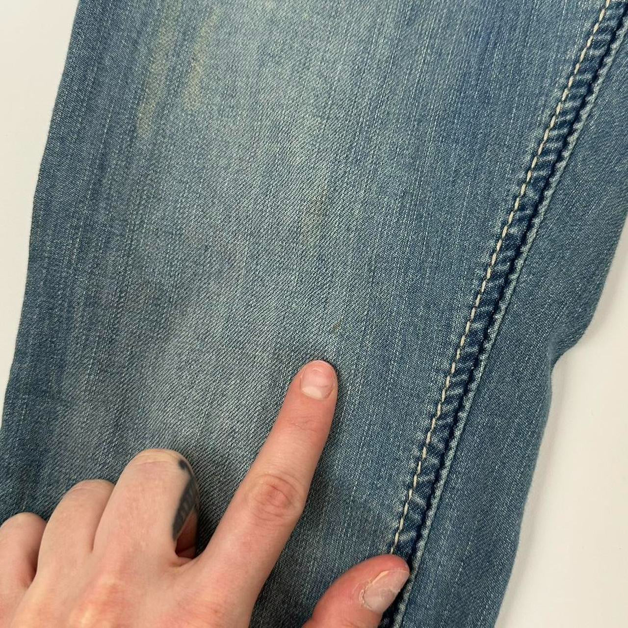 00s Distressed Faded Flare Jeans (S)