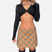 Vintage 90s Plaid Mini Skirt (XS/S)