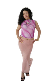 Mesh Pink Star Top (S/M)