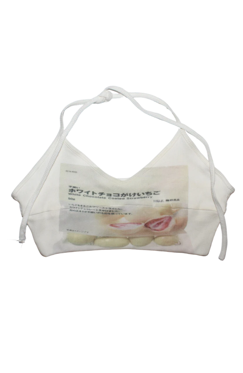 white chocolate coated bralette .