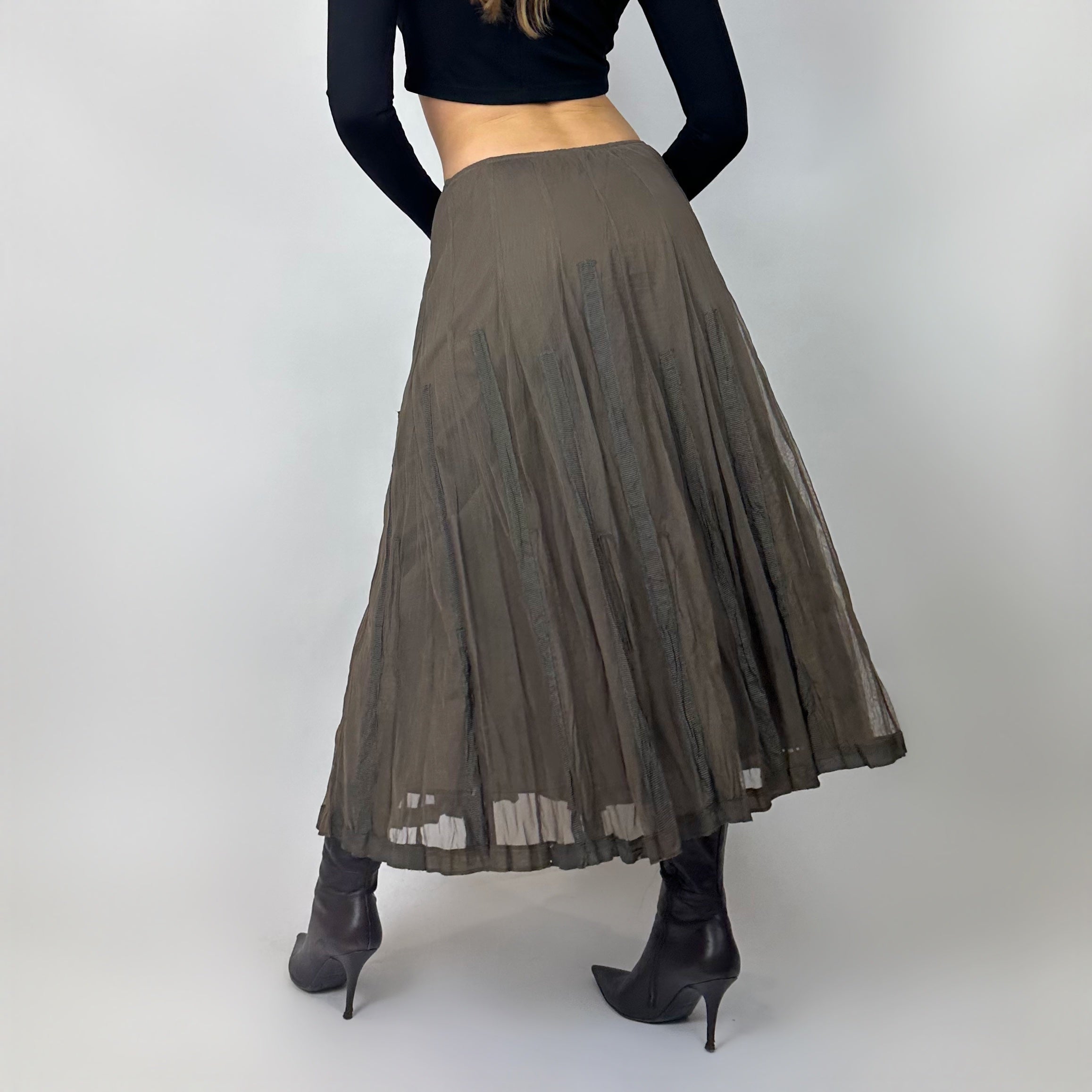 Vintage Mesh Woodland Maxi Skirt (xs/s)
