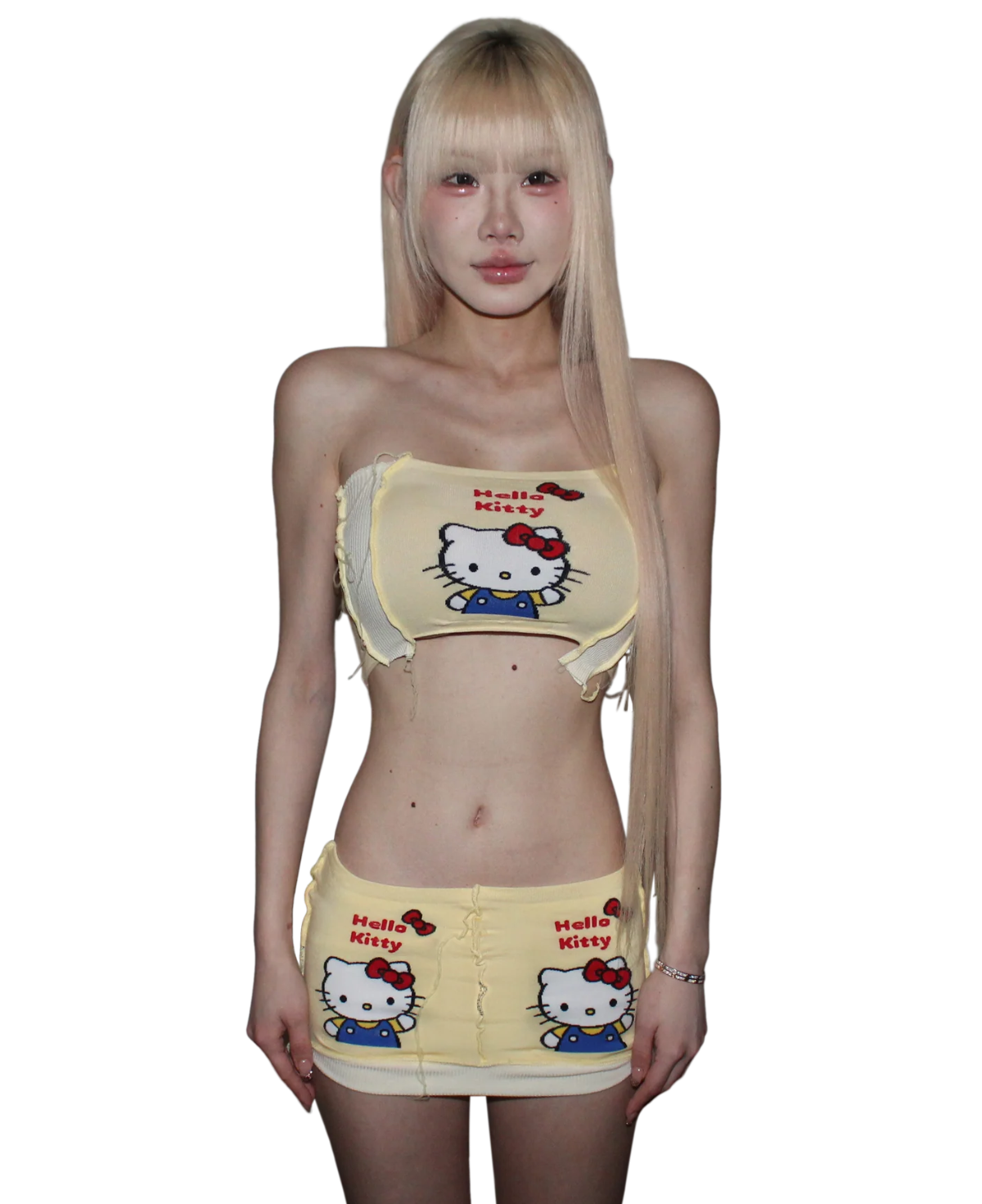 Yellow Butter Cream Mini Skirt ᧔•᧓
