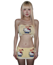 Yellow Butter Cream Mini Skirt ᧔•᧓