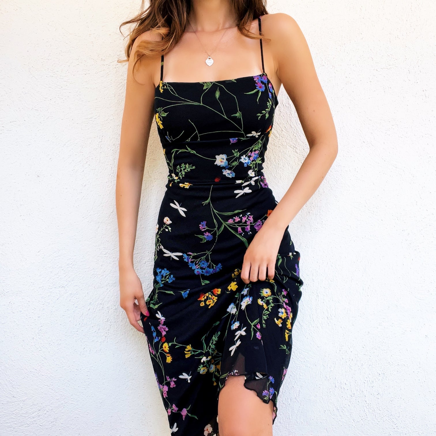 90s Floral Midi Dress