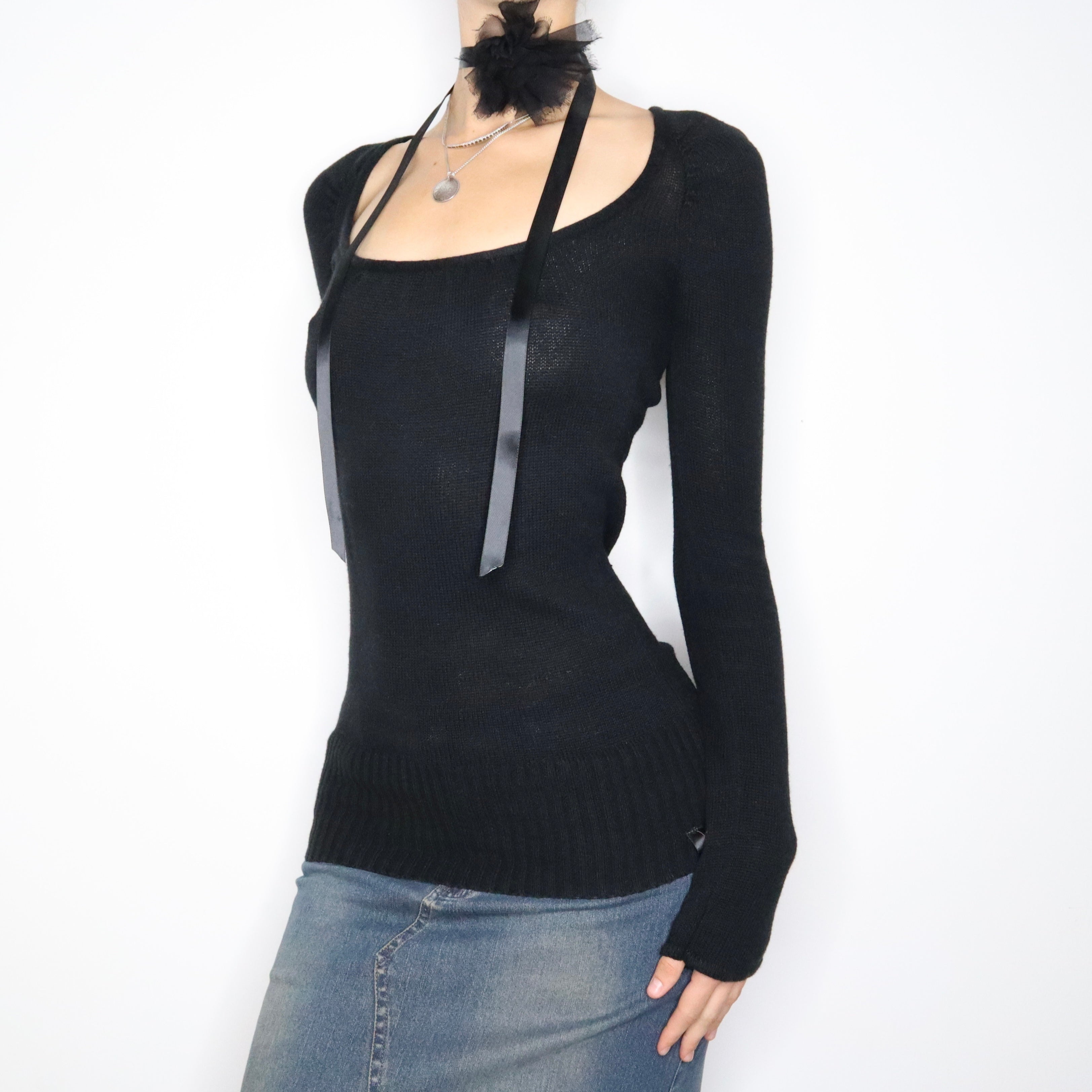 Vintage Lululemon Long Black Knit Sweater (S-M)