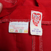 70s Red Corduroy Overall Dress (M)