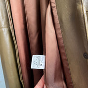 Vintage 90s olive leather maxi coat - XXL