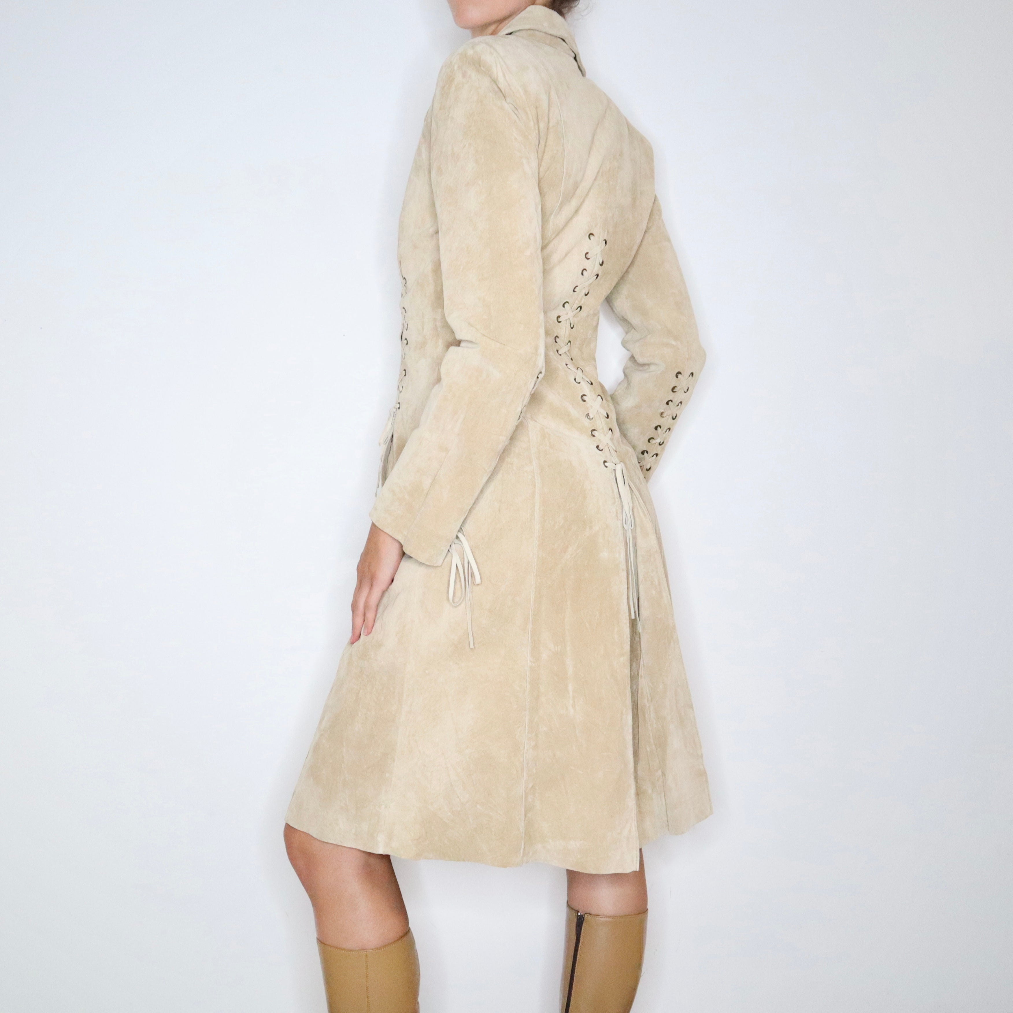 Beige Suede Corset Jacket (Small) 