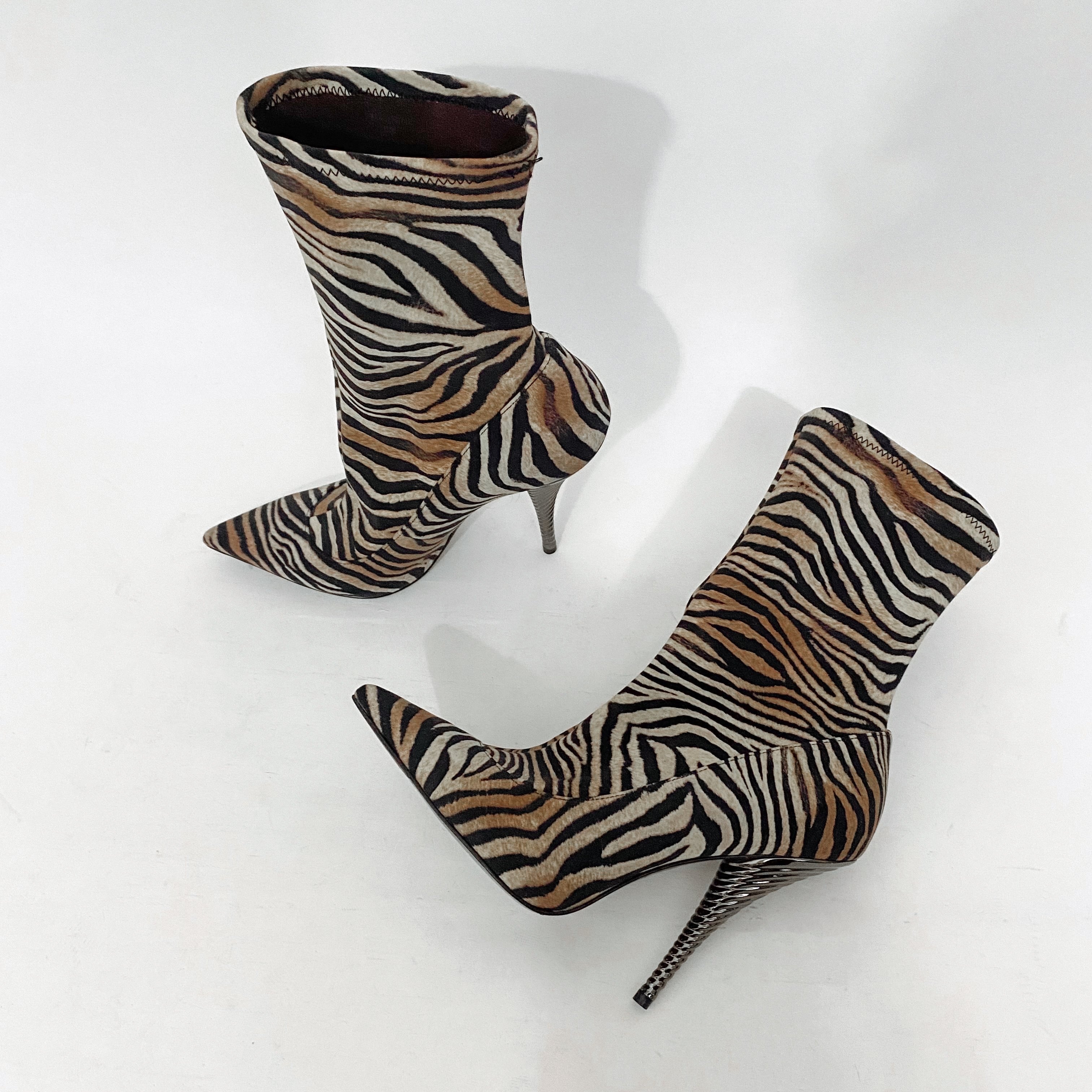 Marciano Guess Zebra Heeled Sock Boots