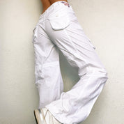 Embroidered Floral Cargo Pants