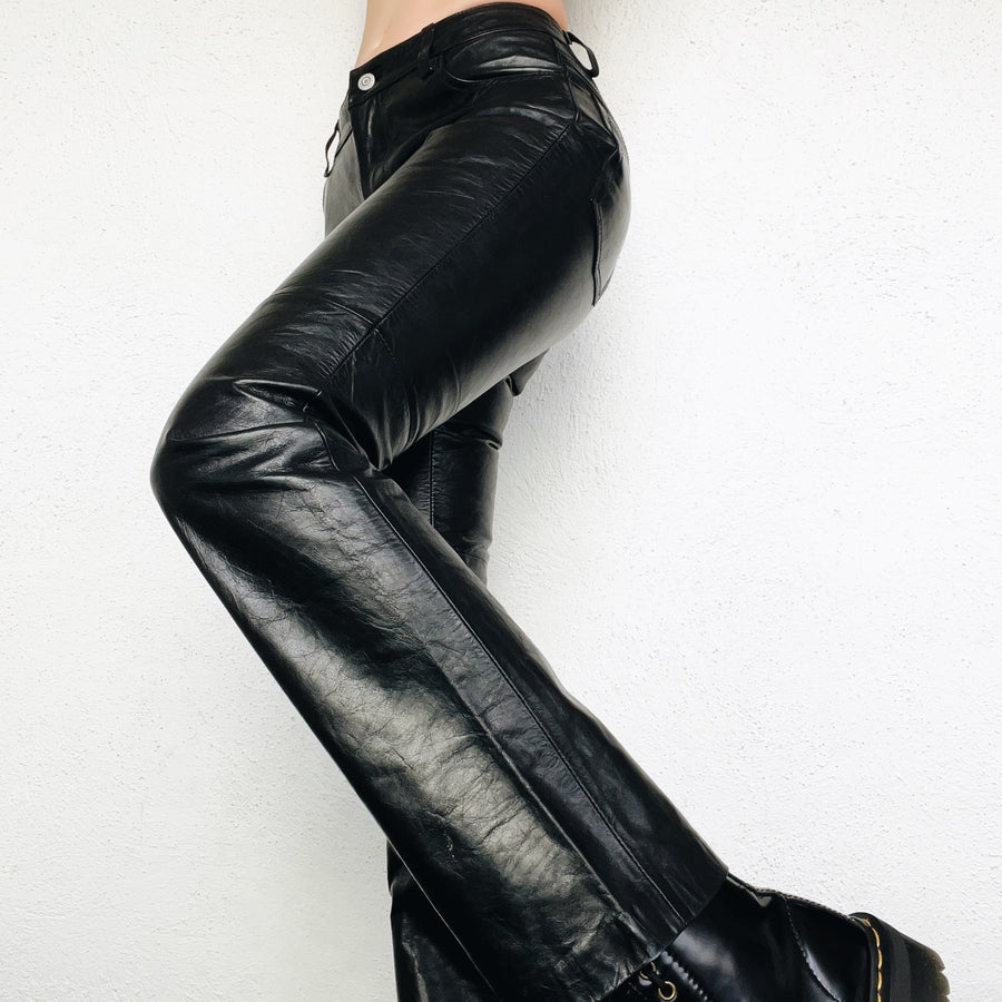Black Genuine Leather Pants