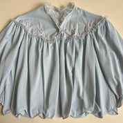 Vintage 50s blue + pink swirl bed jacket