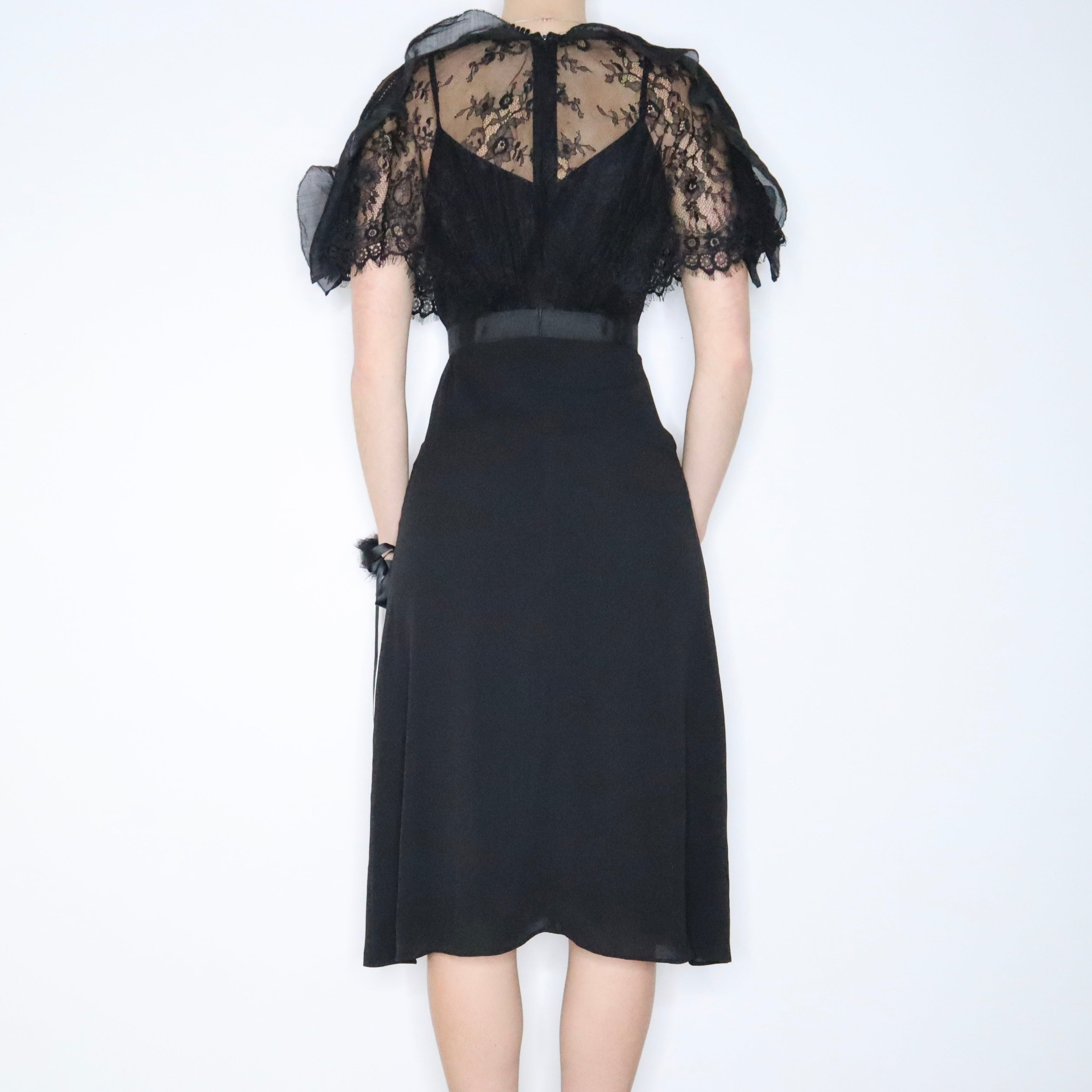 SELF PORTRAIT Black Mason Midi Dress (S)