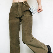 Olive Green Corduroy Flares