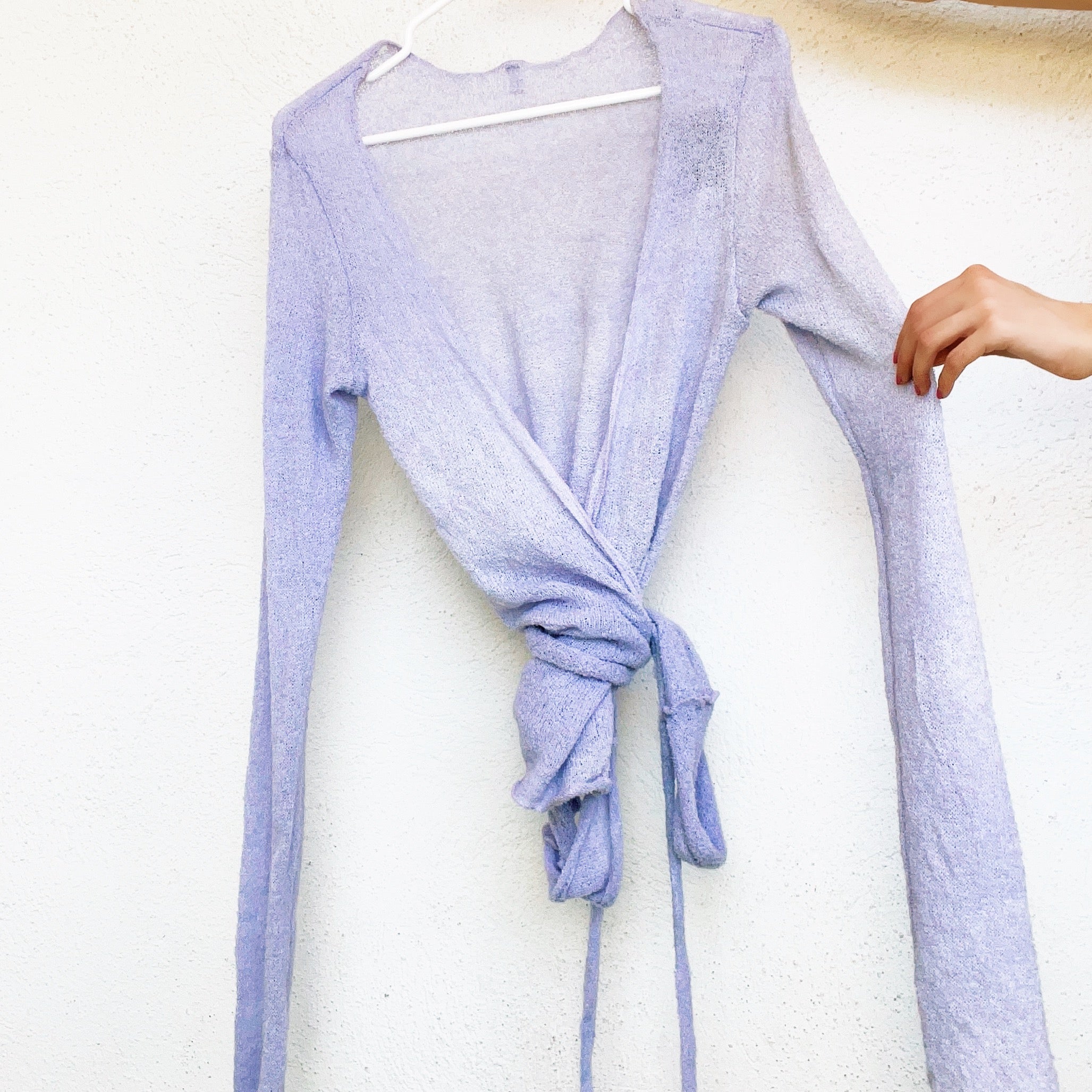 Gauzy Lavender Wrap Top