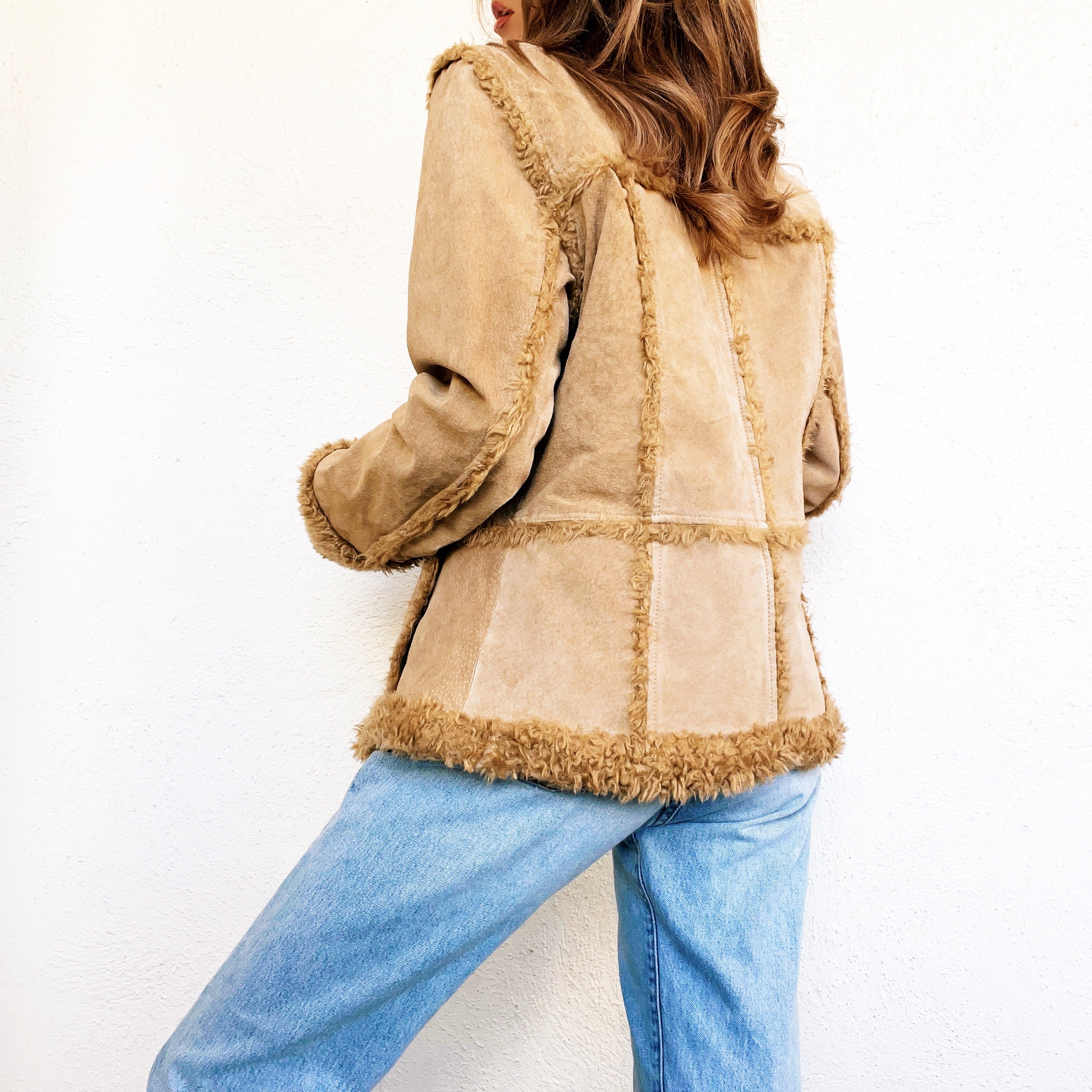 Tan Furry Suede Coat