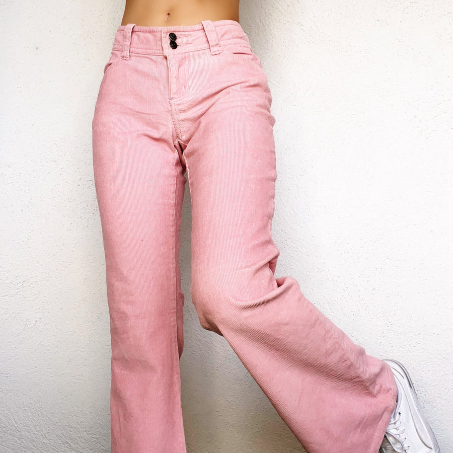 Pink Corduroy Flare Pants