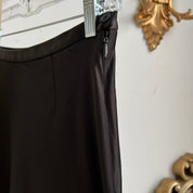 Vtg 90s black satin maxi skirt (S/M)
