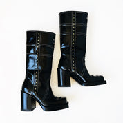 John Fluevog Black Leather Boots