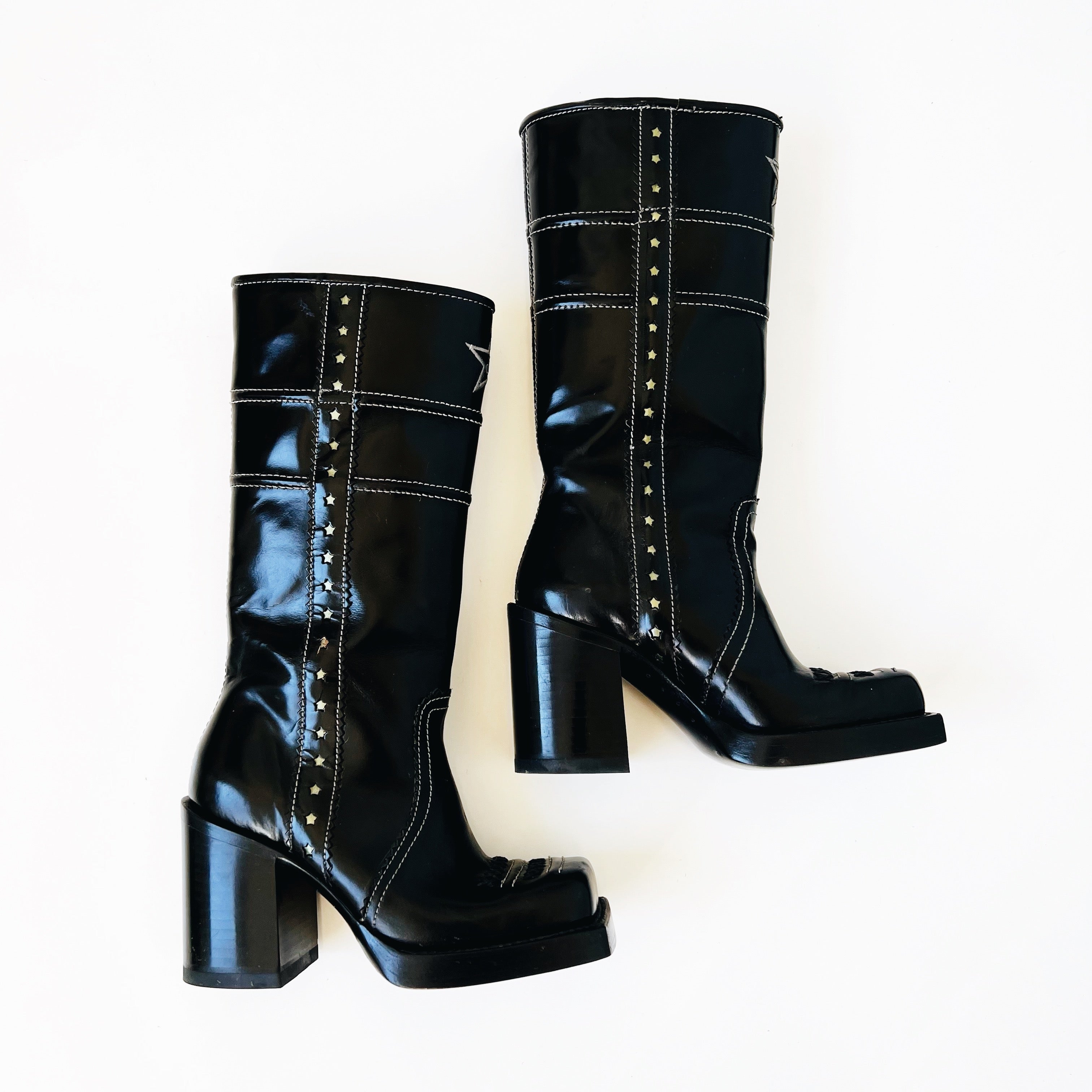 John Fluevog Black Leather Boots