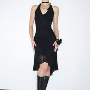 90s BETSEY JOHNSON Black Lace Dress (S)